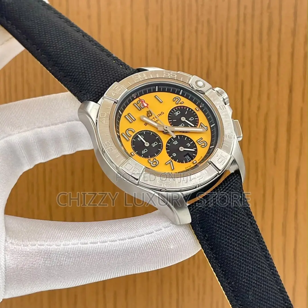 Breitling Quality Luxury Men Rubber Strap Wristwatch
