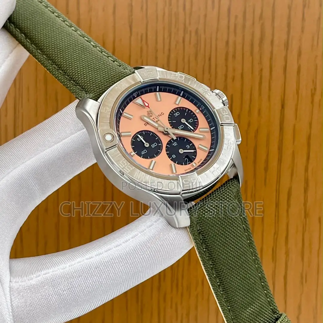 Breitling Quality Luxury Men Rubber Strap Wristwatch