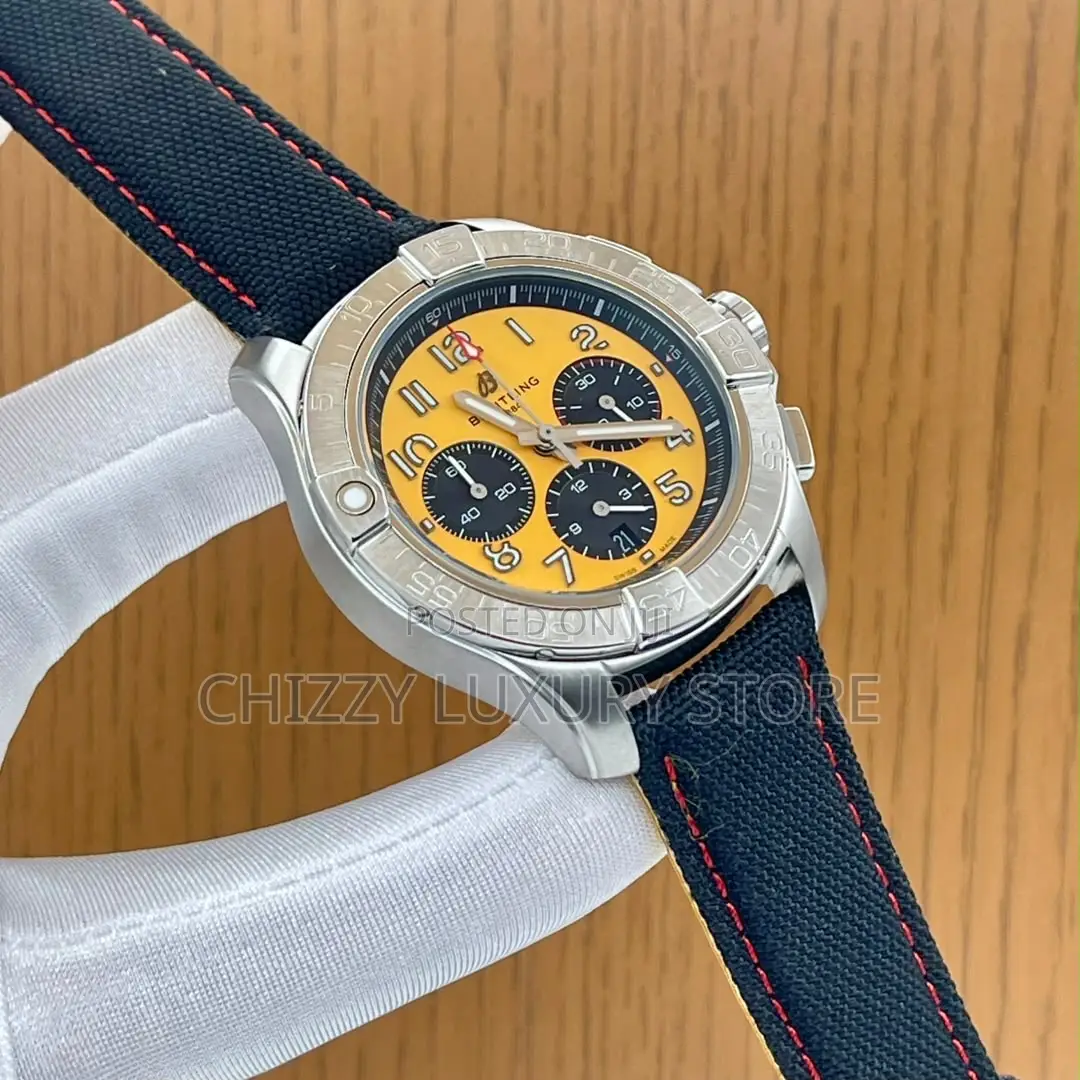 Breitling Quality Luxury Men Rubber Strap Wristwatch