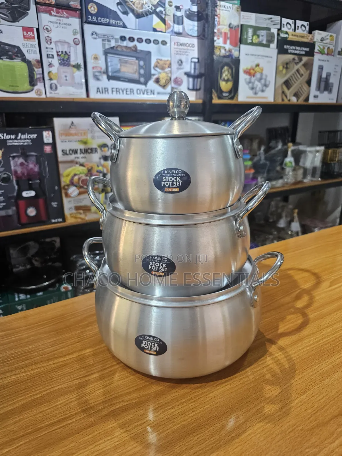 3-Piece Belly-Shaped Aluminium Stock Pot Set (16/20/24cm)
