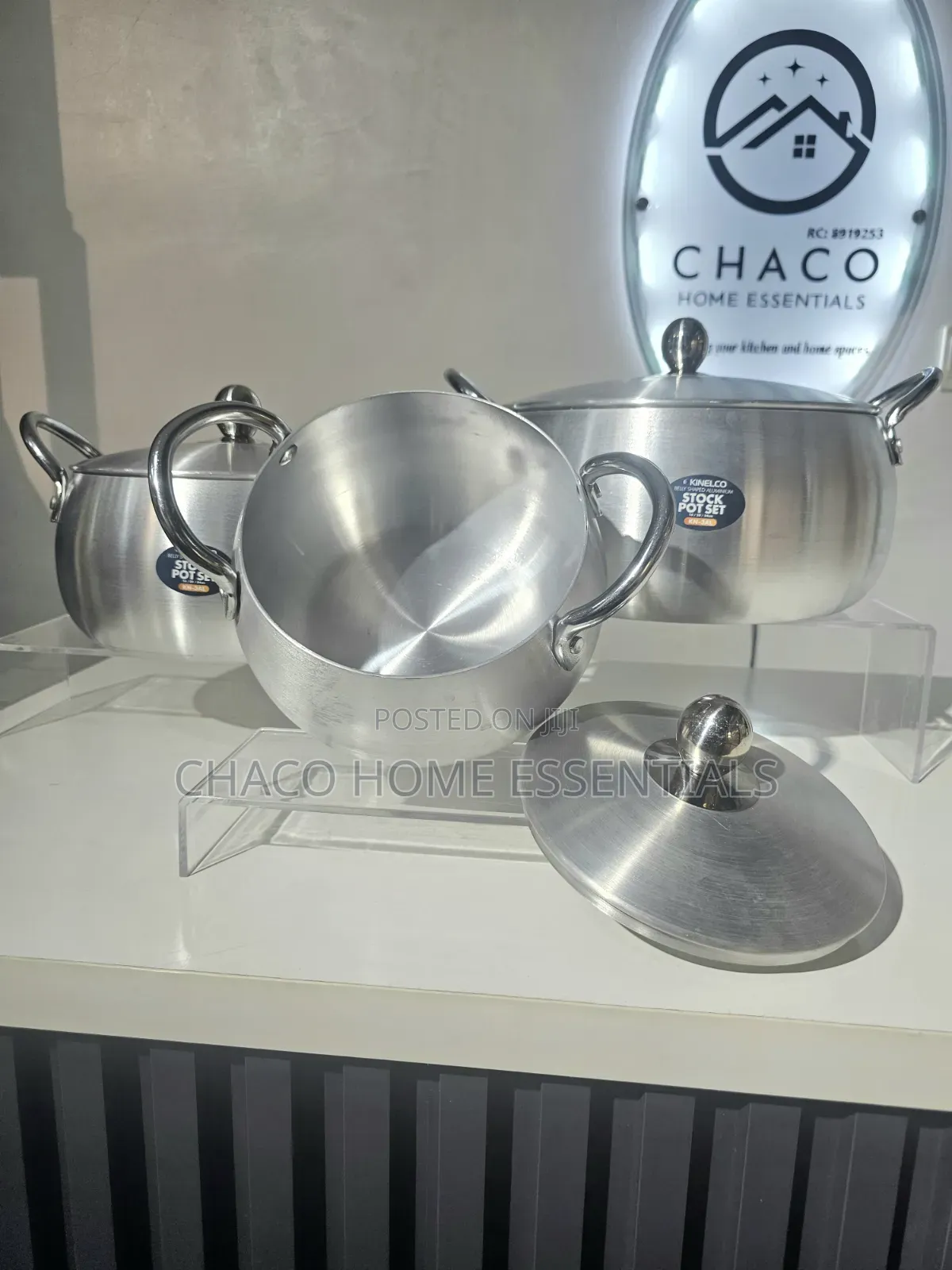3-Piece Belly-Shaped Aluminium Stock Pot Set (16/20/24cm)