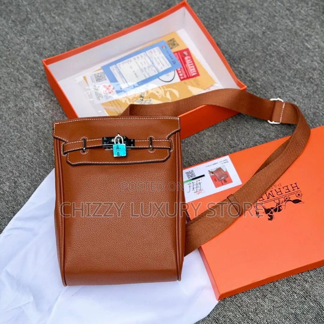 Hermes Quality Luxury Men Genuine Leather Crossbag