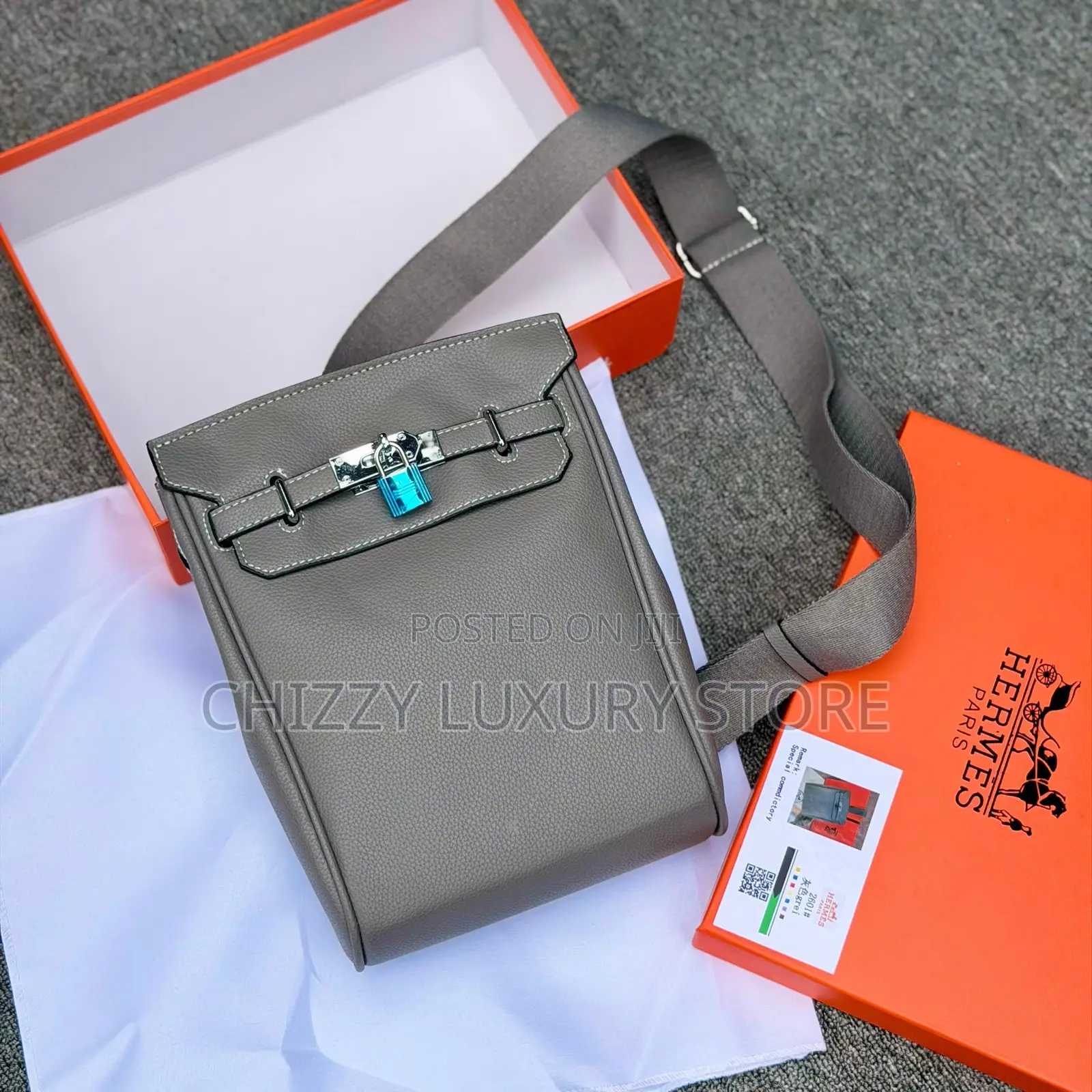 Hermes Quality Luxury Men Genuine Leather Crossbag