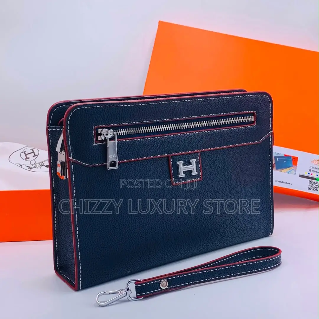 Hermes Quality Luxury Men Genuine Leather Purse