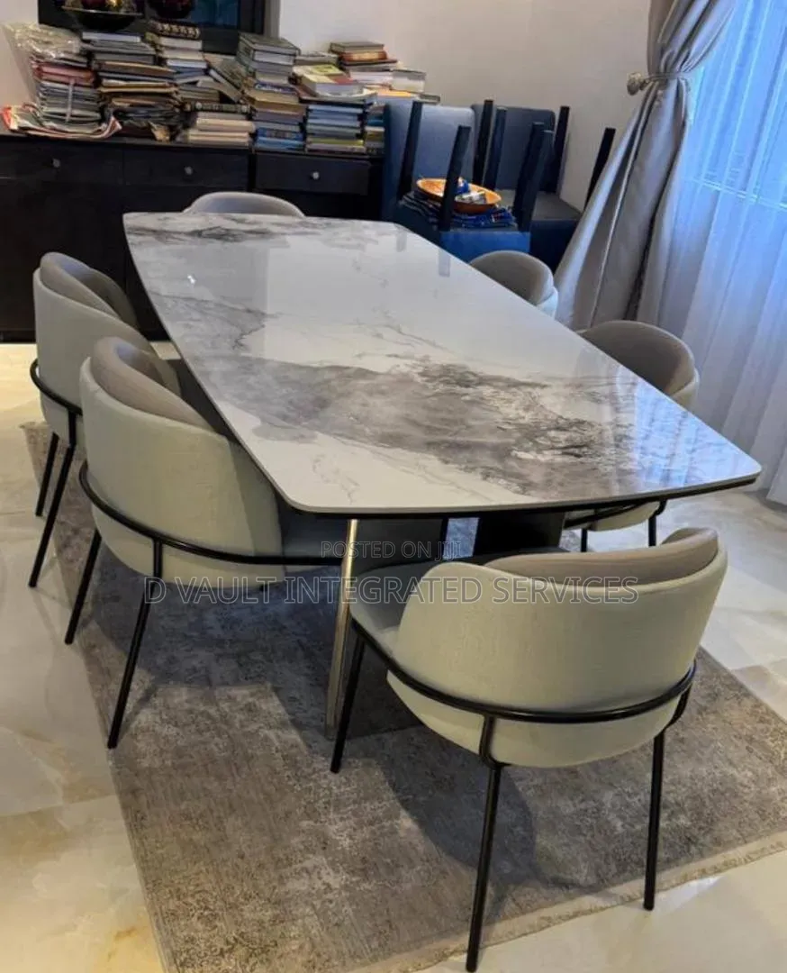 Modern 6 Seater Classic Marble Dining.