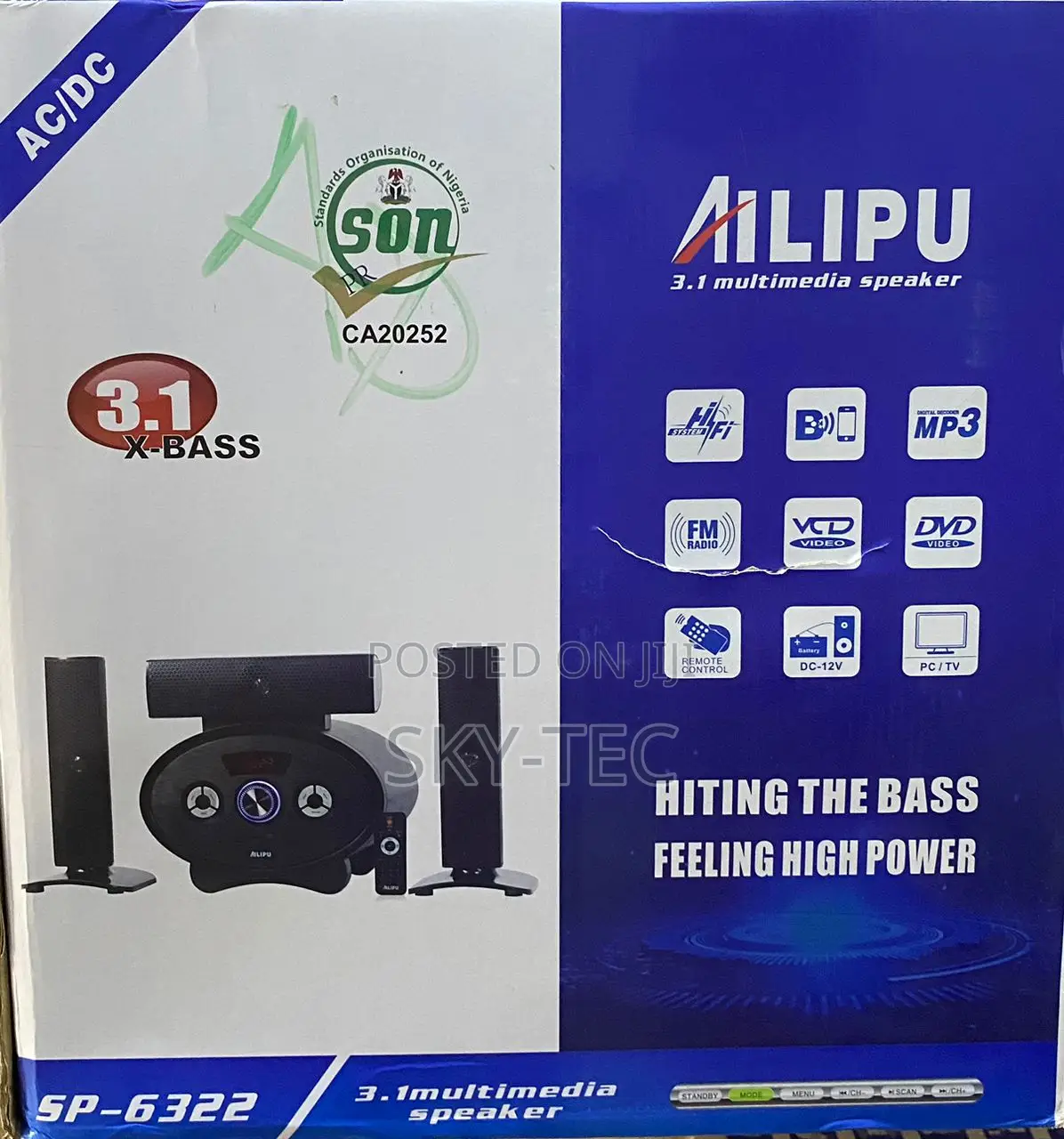 Ailipu Home Theater System Bluetooth USB Powered 1sub Woofer 3speaker