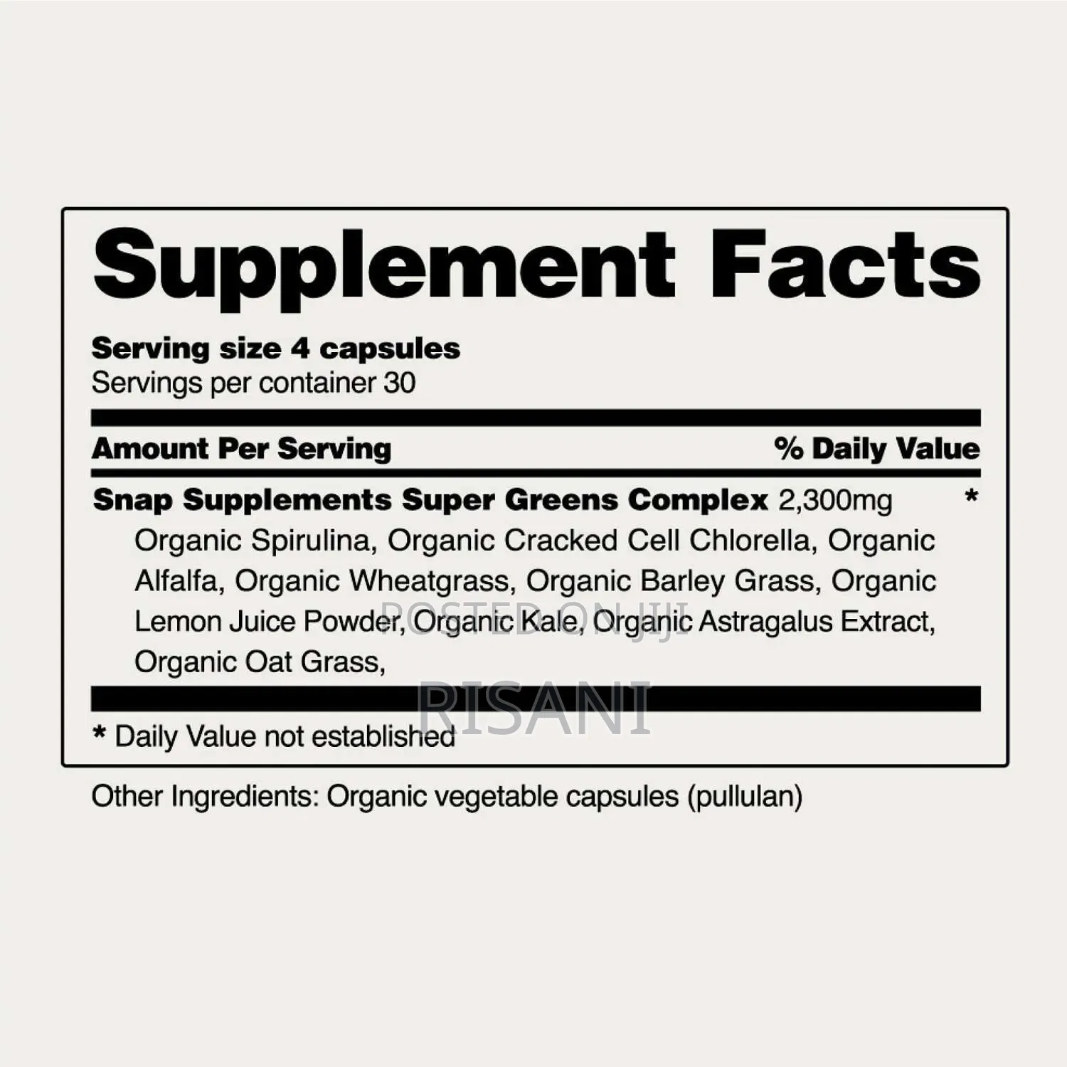 Organic Spirulina and Chlorella Supplement by 120 Capsules