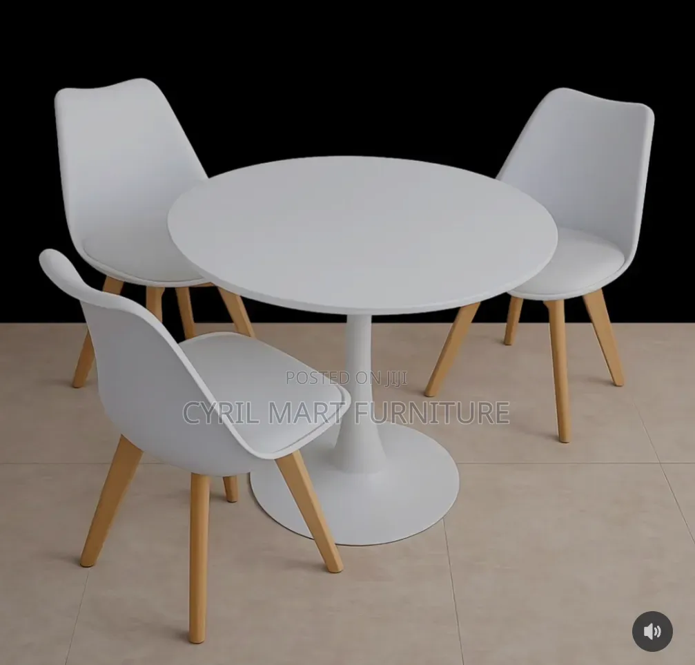 Modern White Dining Set (3 Seater)