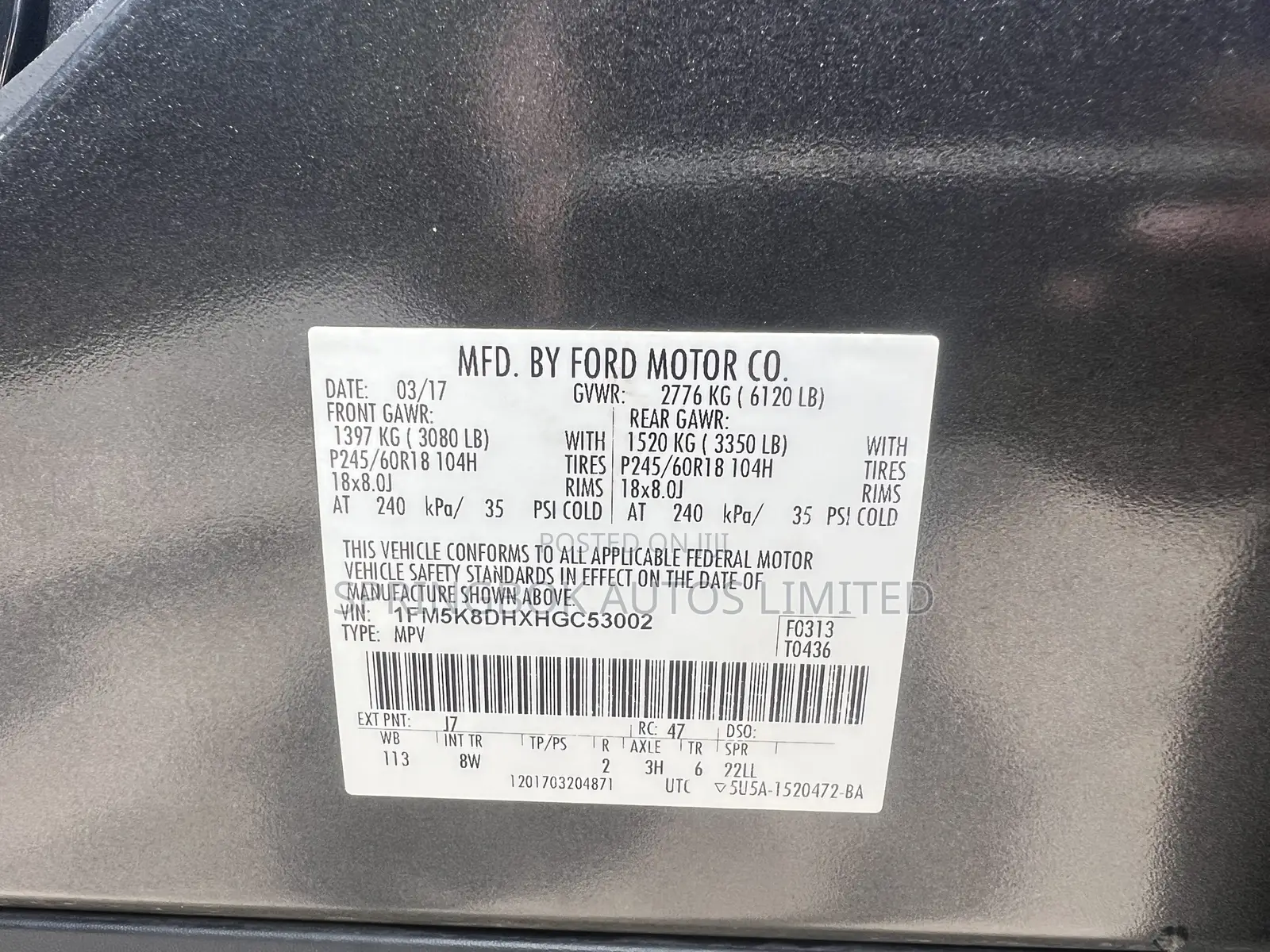 Ford Explorer XLT 4dr 4x4 (2.3L 4cyl 6A) 2017 Gray