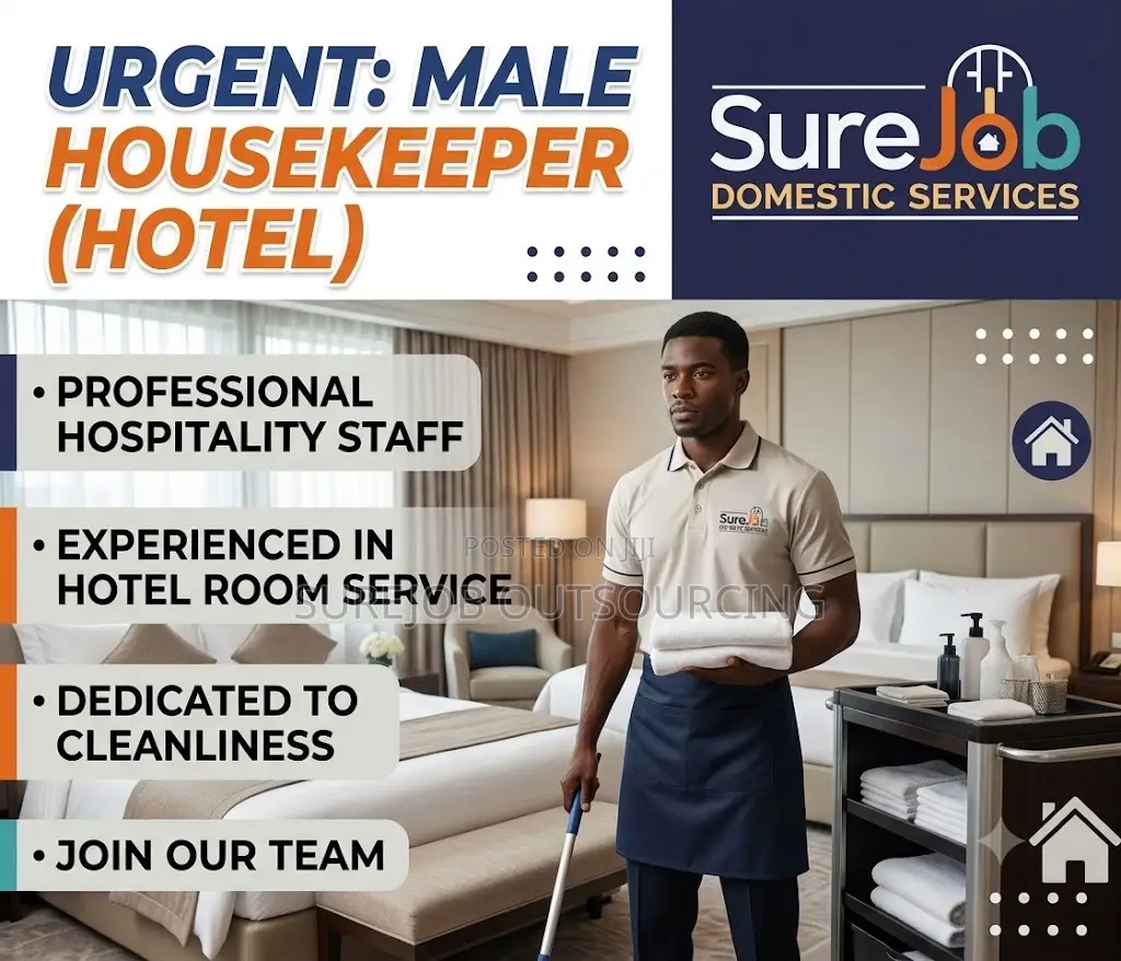 Urgent: Male Housekeeper (Hotel)