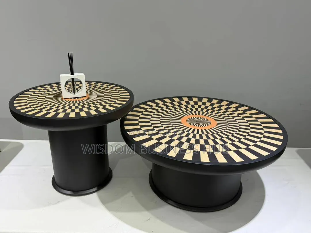 Drum Pedestal Nesting Center Table