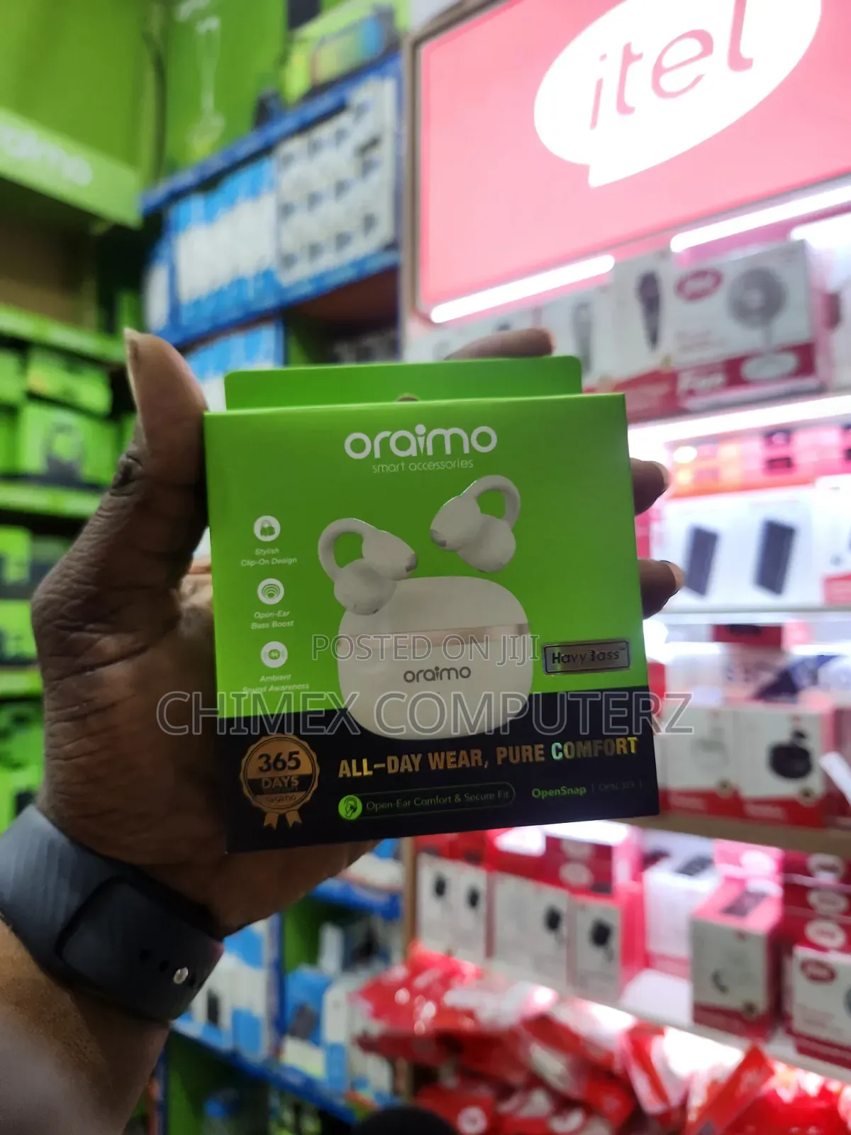 Oraimo OpenSnap True Bluetooth Headphones Clip-on Open- Ear - Gold