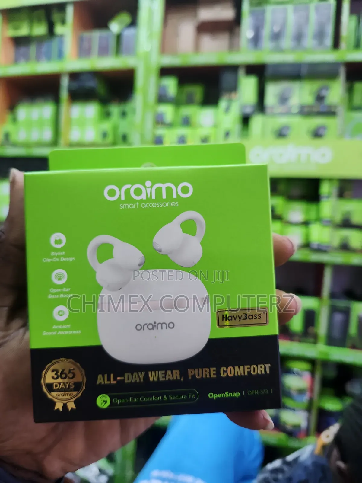 Oraimo OpenSnap True Bluetooth Headphones Clip-on Open- Ear - Gold