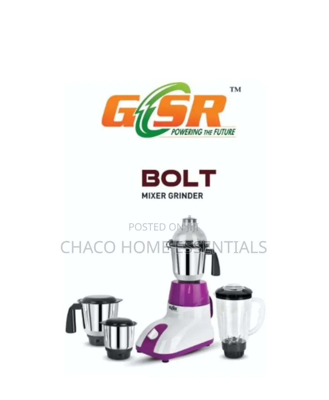 GSR Bolt Heavy Duty Mixer Grinder - 1500W (4 Jars)