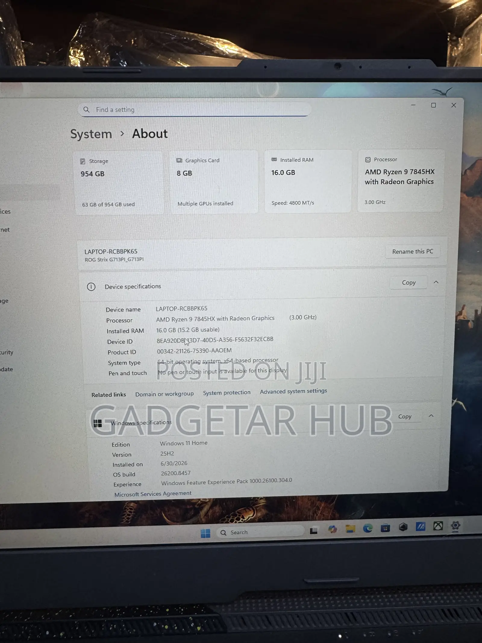 Laptop Asus ROG Strix G17 16GB AMD Ryzen 9 SSD 1T