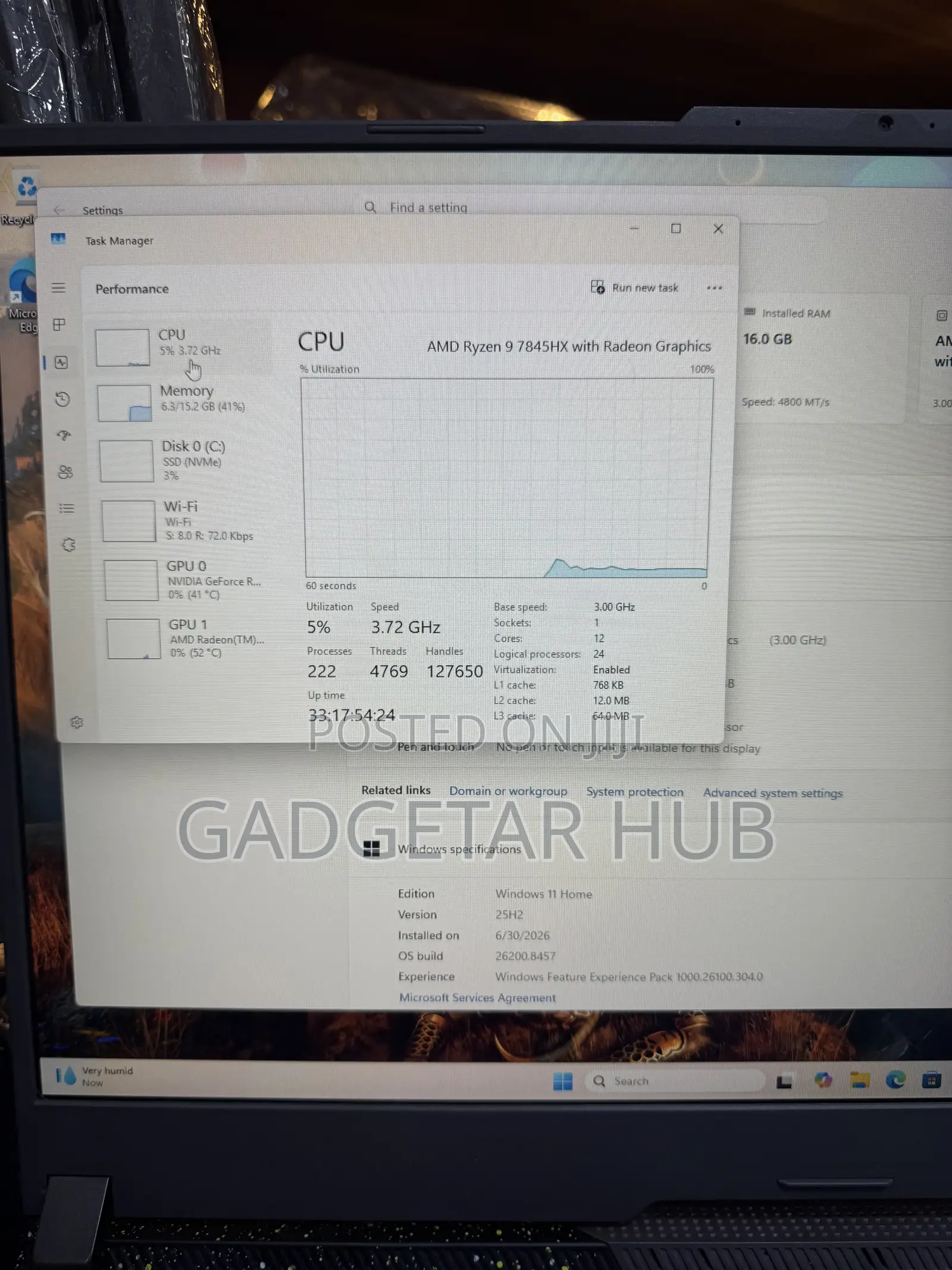 Laptop Asus ROG Strix G17 16GB AMD Ryzen 9 SSD 1T