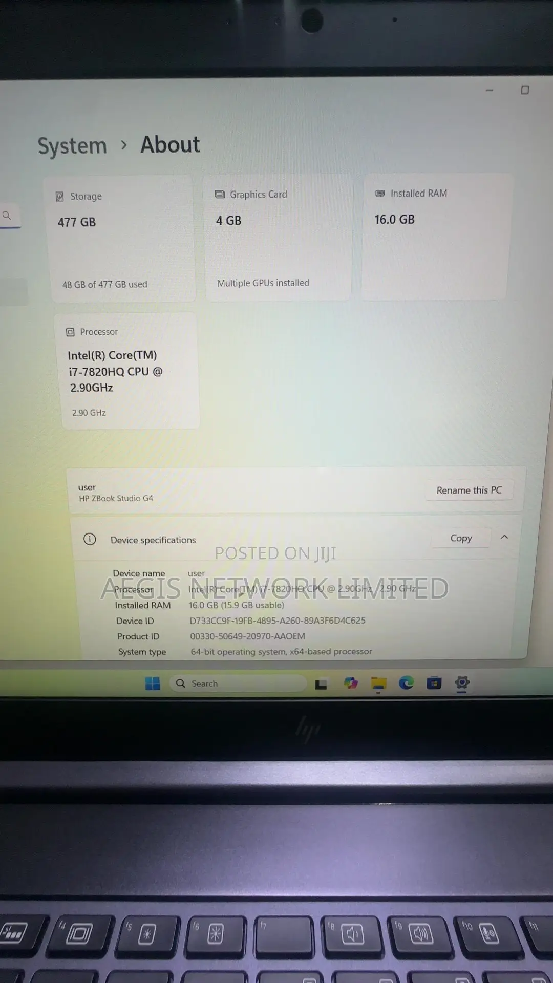 Laptop HP ZBook 15 G4 16GB Intel Core i7 SSD 512GB
