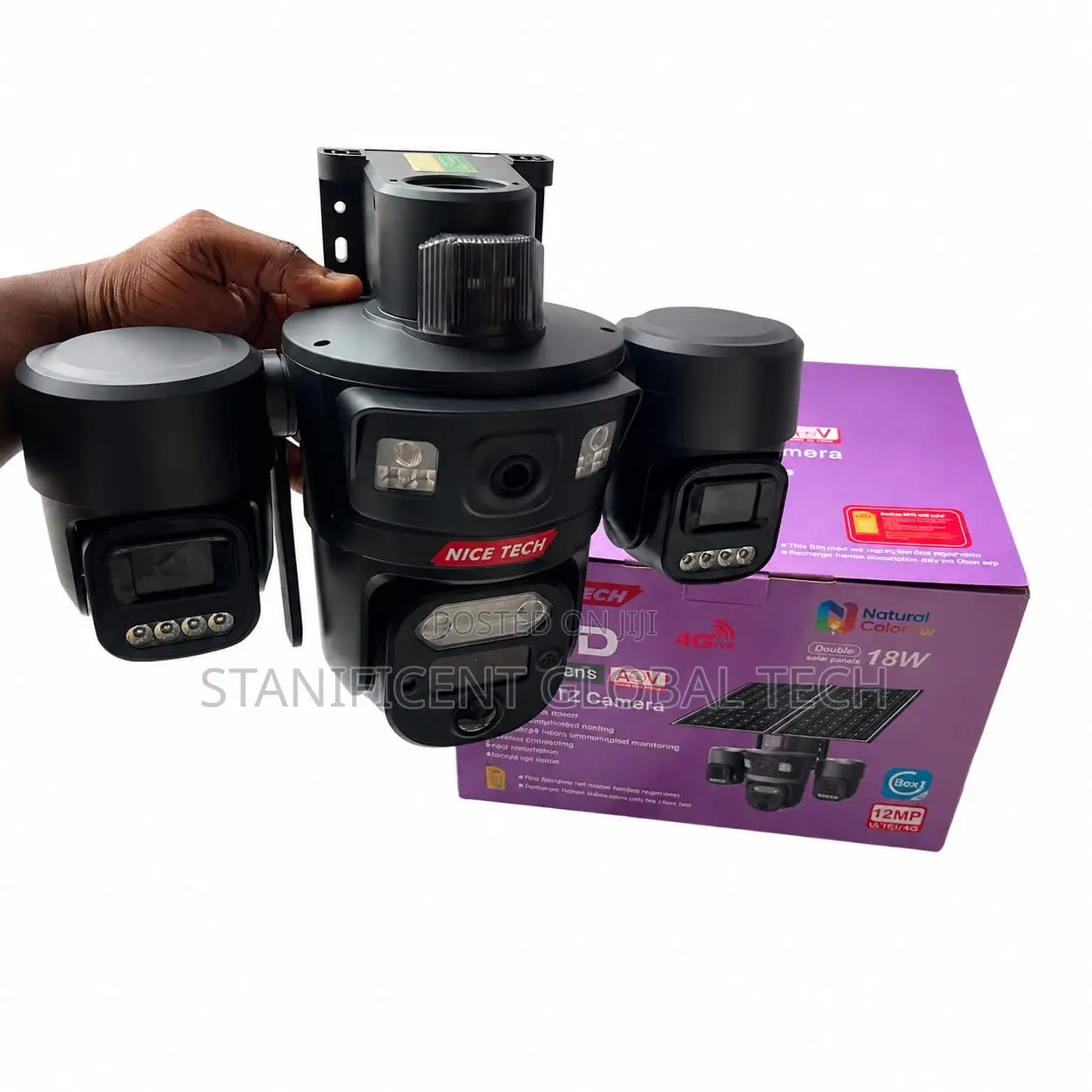 Nice Tech 12MP 4G AOV Triple Lens Double Panel Solar Camera (UBox Pro)