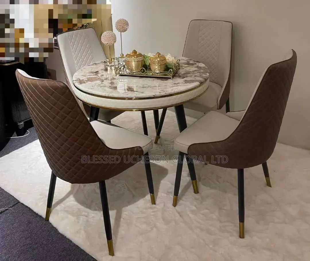 Brand New Modern 4-Seater Marble Dining Set
