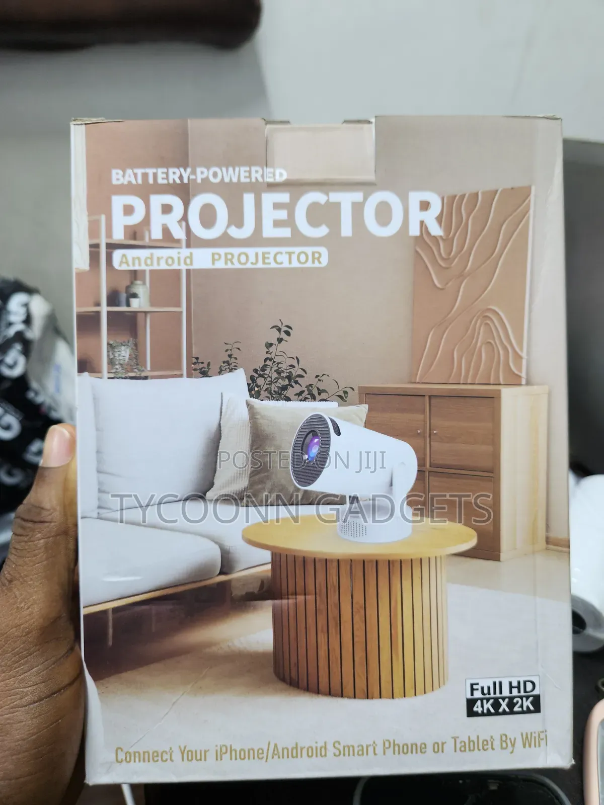 Rechargeable Smart Android Proiector Outdoor Movie Projector, Wifi6