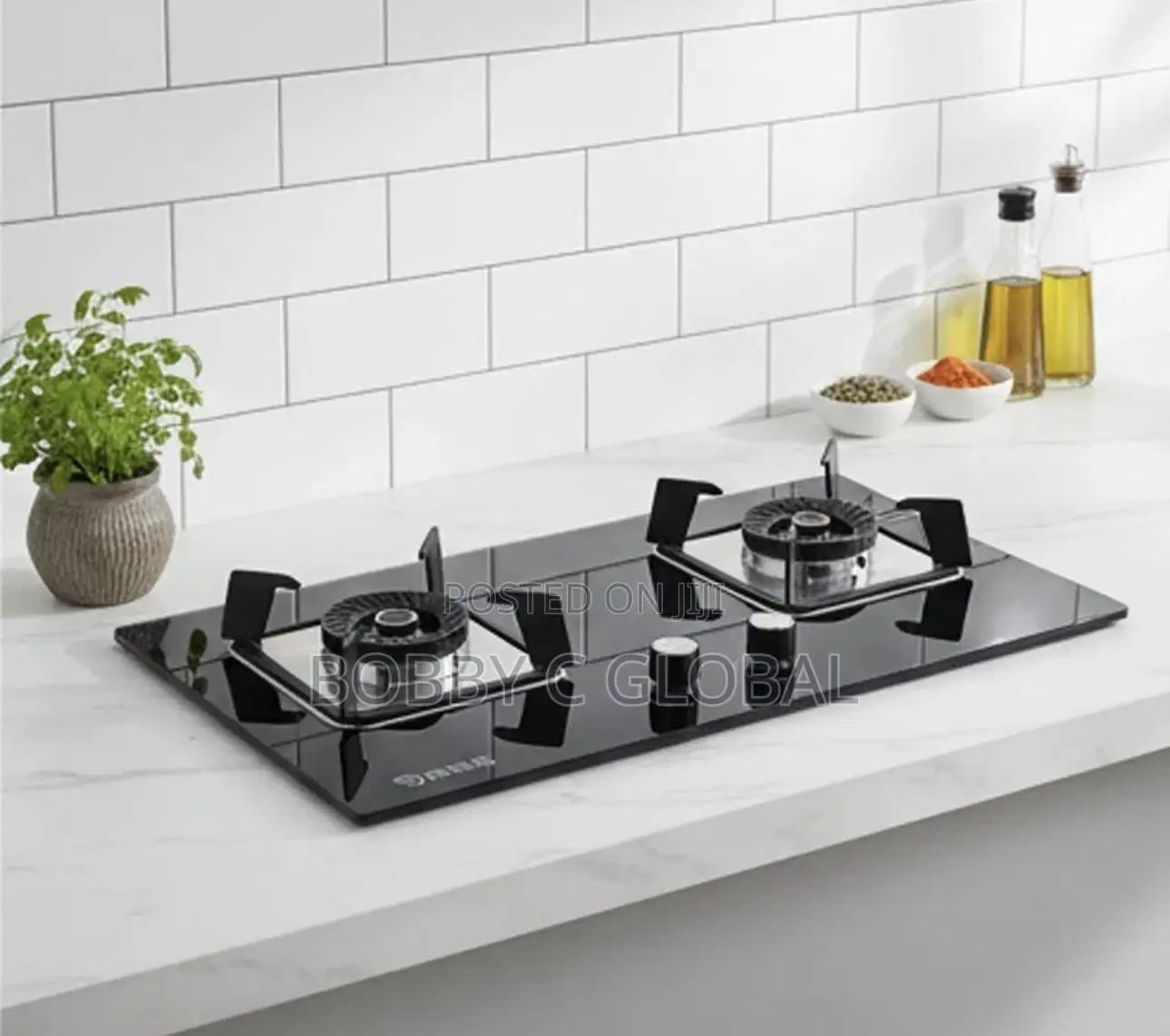 Polystar 2 Burner Built-in Gas Hob – Black Tempered Glass