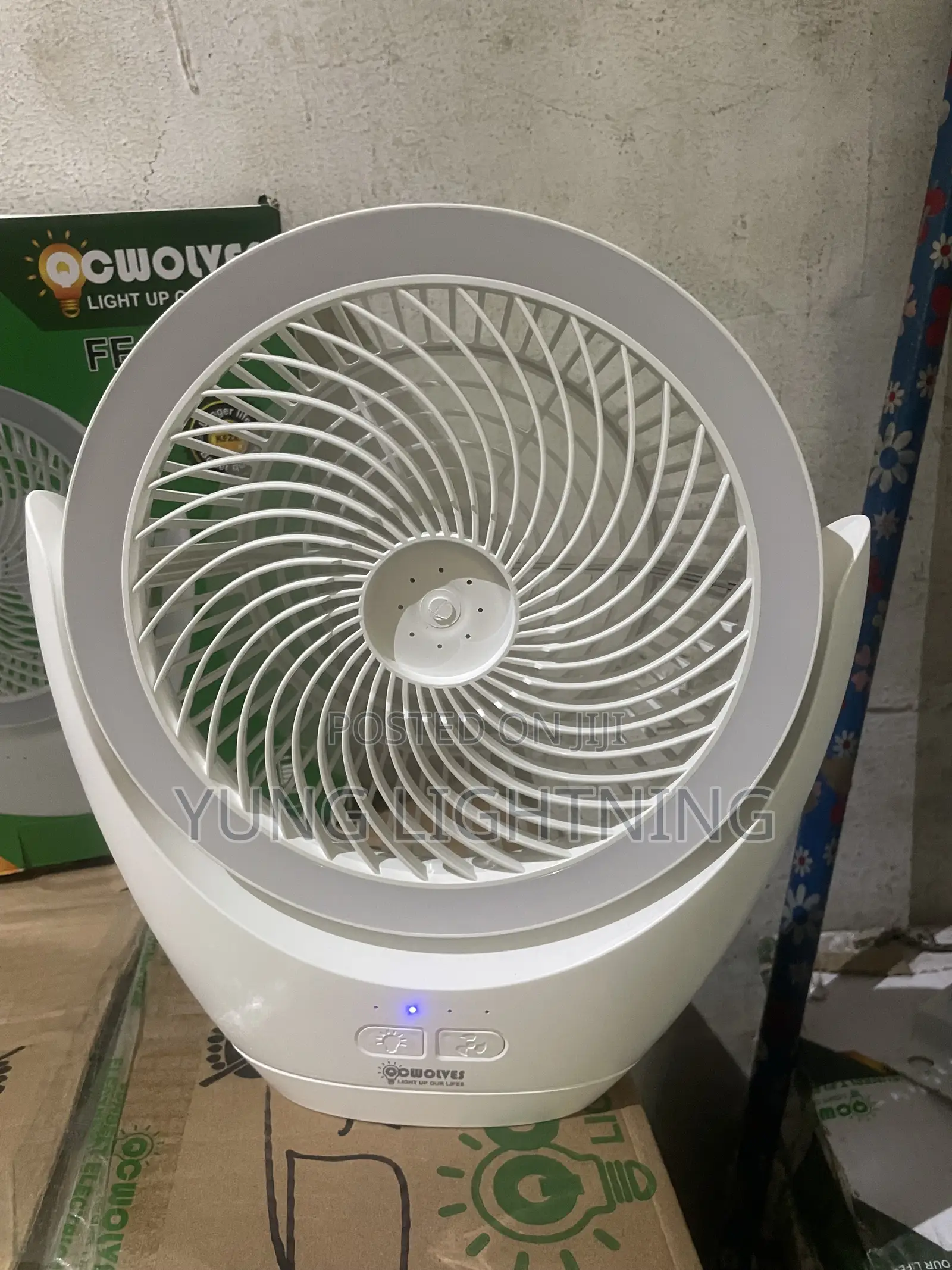 30W Rechargeable Fan With LED Light – Portable Long Battery Life