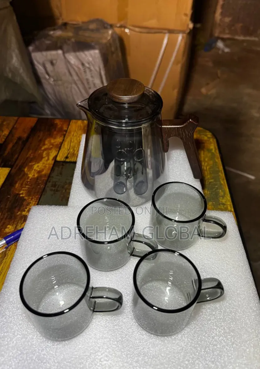 Borosilicate Glass Teapot Set 1 Jug 4 Cup