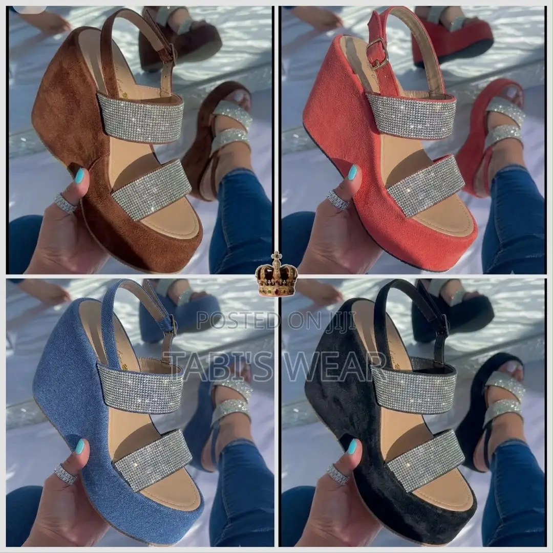 Luxury Heels Wedge Buckle Sandal for Women