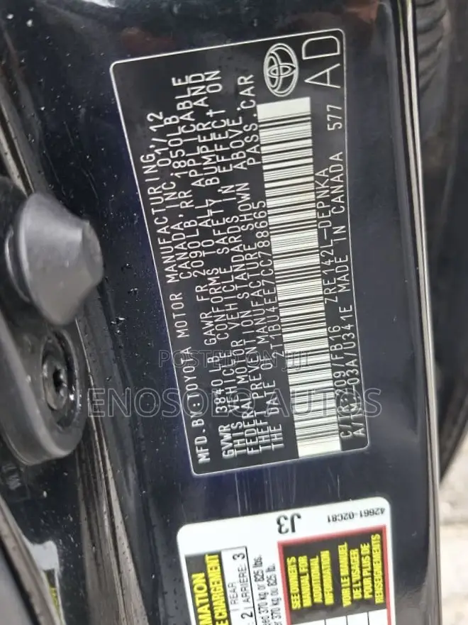 Toyota Corolla 2012 Black