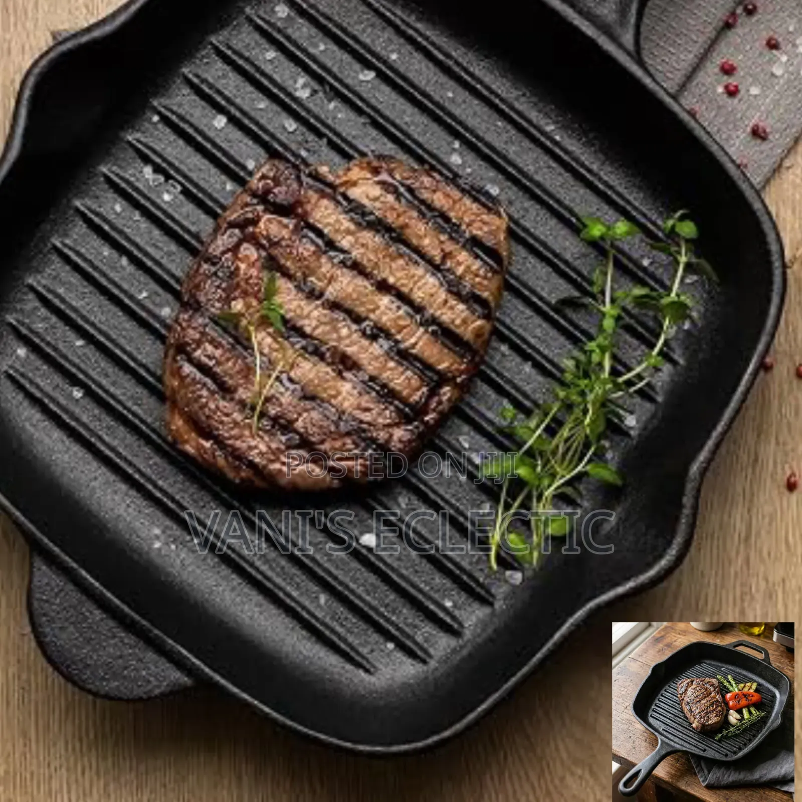 Tramontina 27cm Square Griddle Pan (Cast Iron Grill Pan)