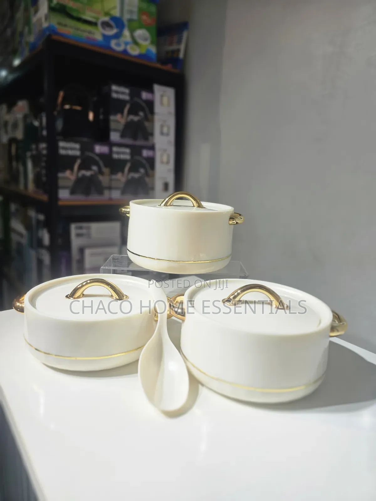 3-Piece Ceramic Casserole Dinner Set With Spoon