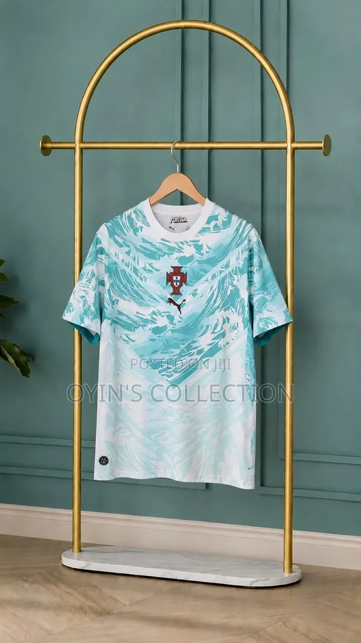 Portugal National Team Aqua Pattern Football Jersey – Short Sleeve