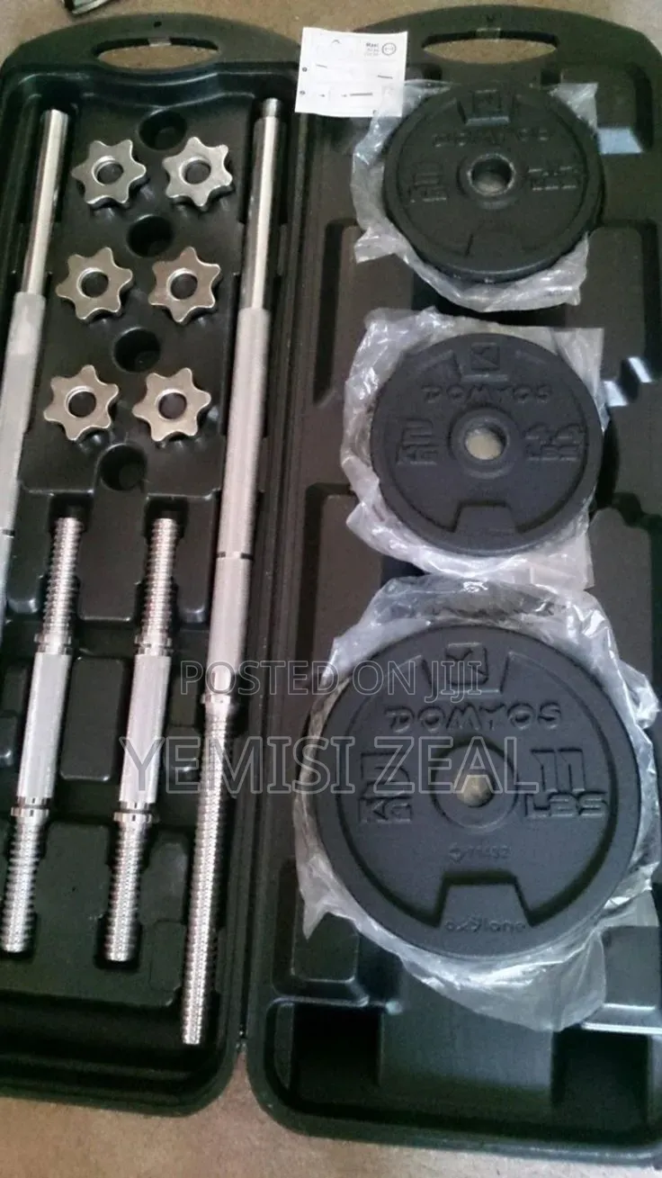 50KG Black Adjustable Dumbbell Iron Chrome Set