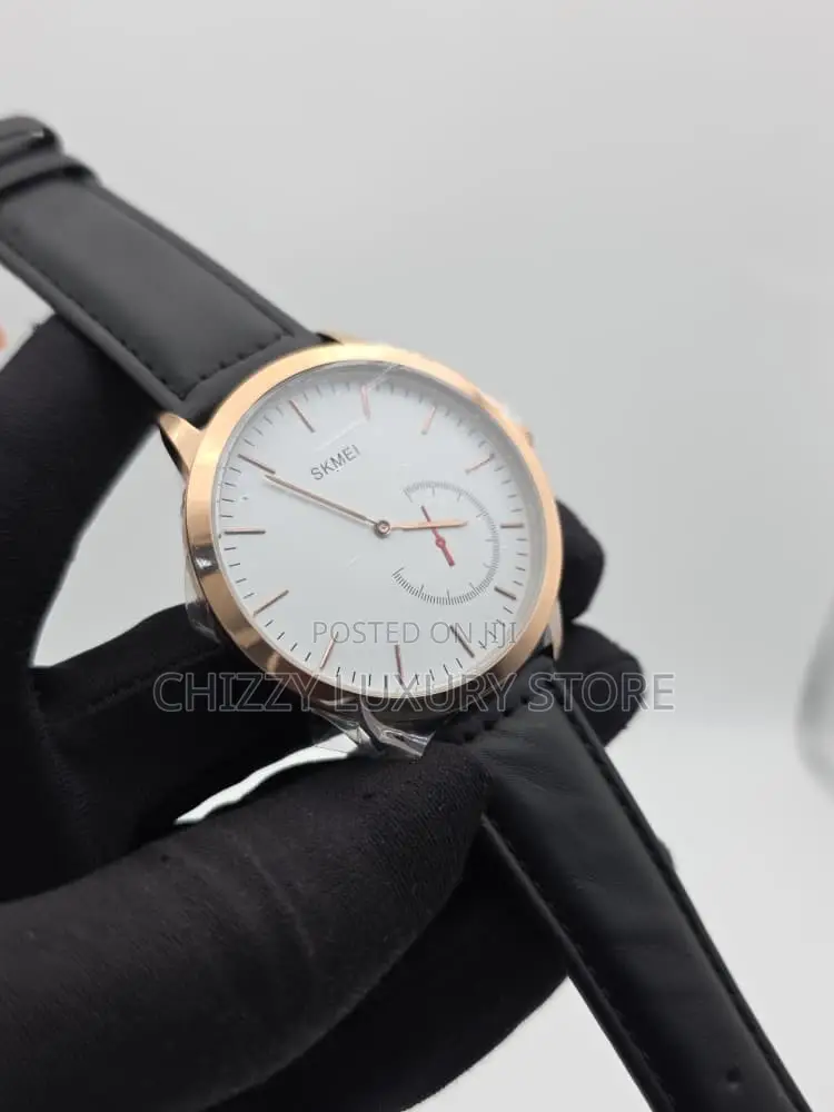 Skmei Quality Men Genuine Leather Wristwatch