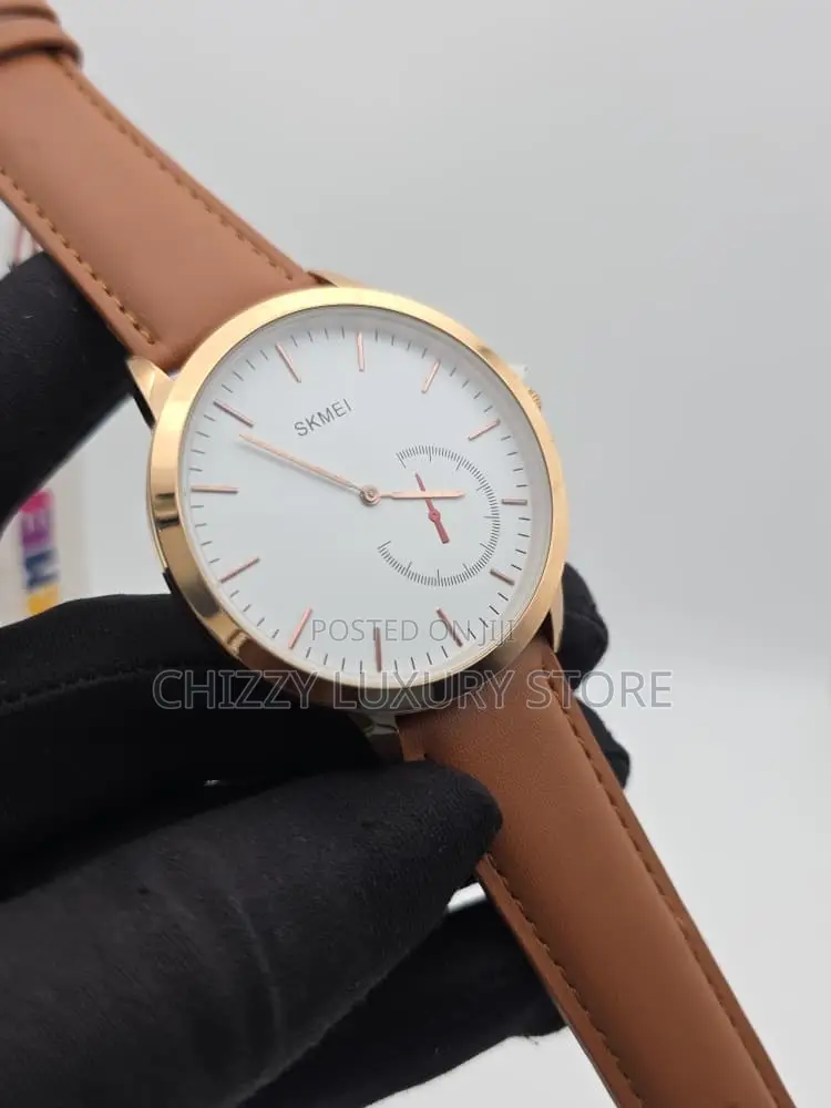 Skmei Quality Men Genuine Leather Wristwatch