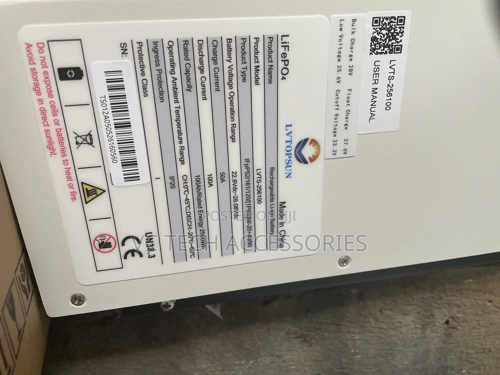 LVTOPSUN 2.5kwh 24V Lithium Battery