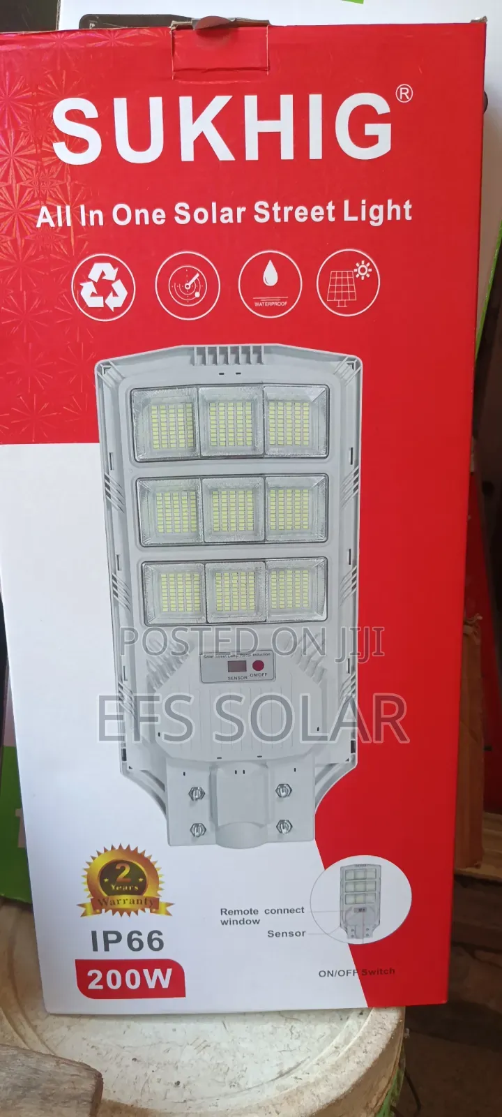 SUKHIG 200W IP66 All-in-One Solar Street Light