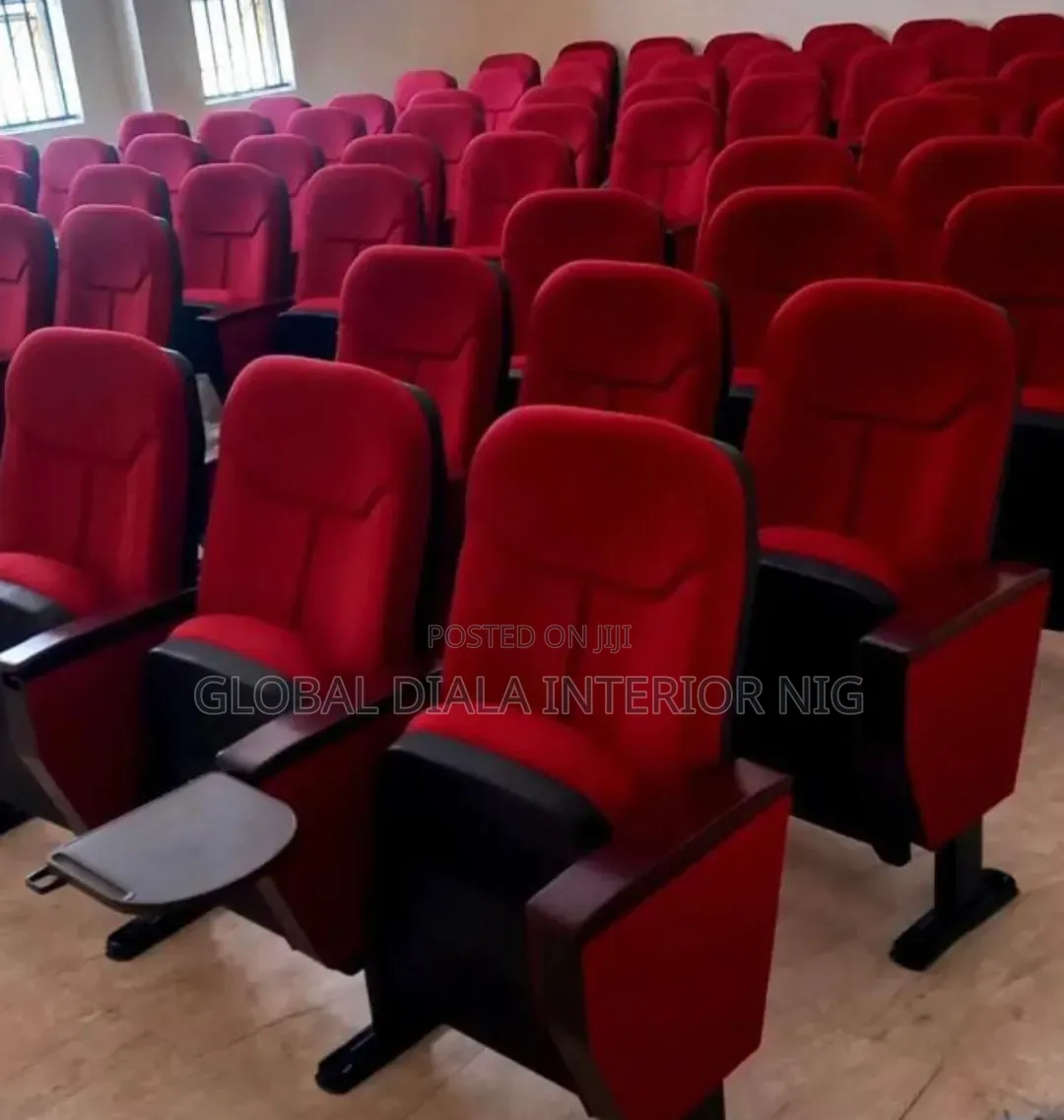 Red, Three-Seater Auditorium Chairs