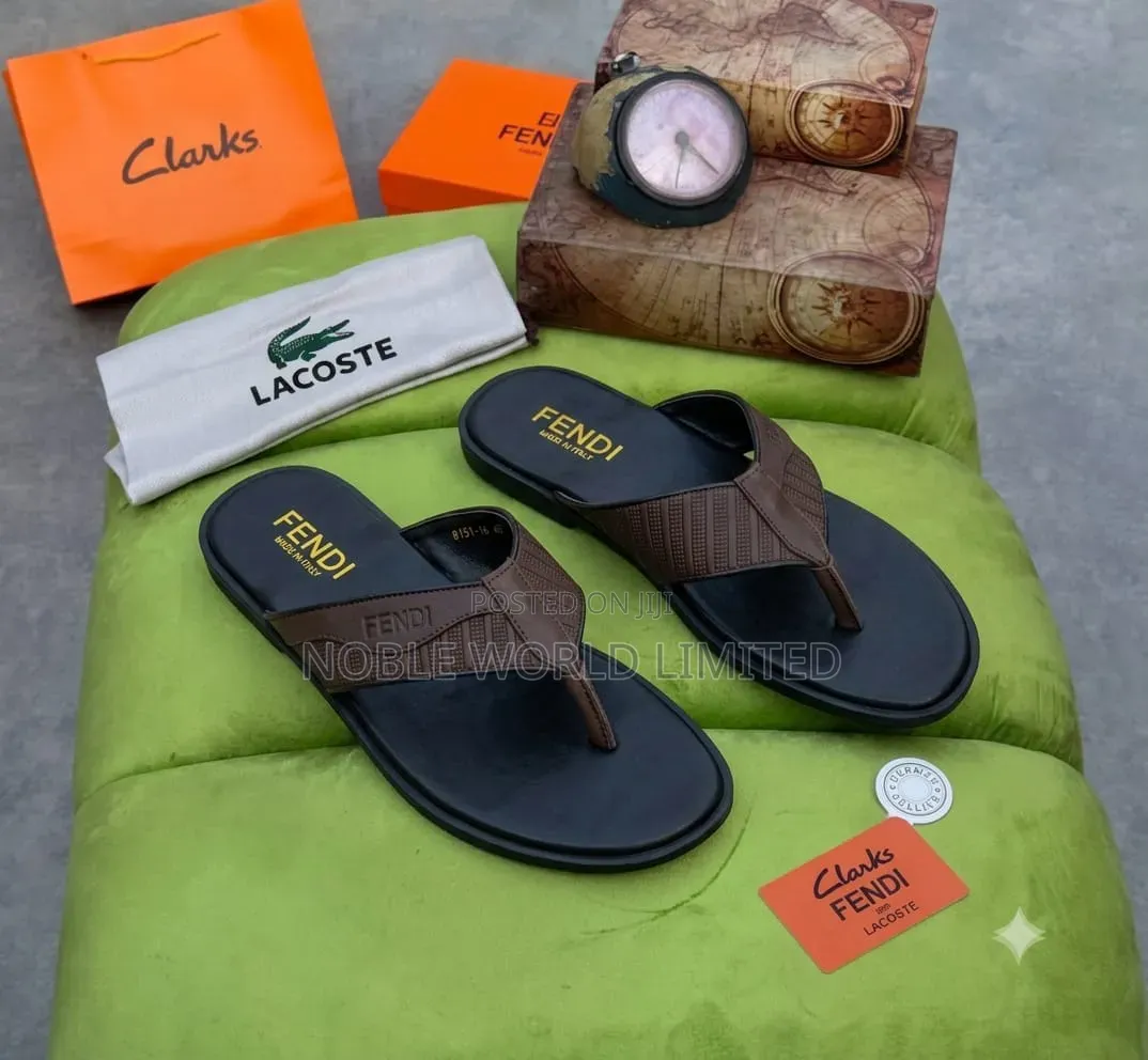 Brown Solid Fendi Pam Slippers OSO. 8h