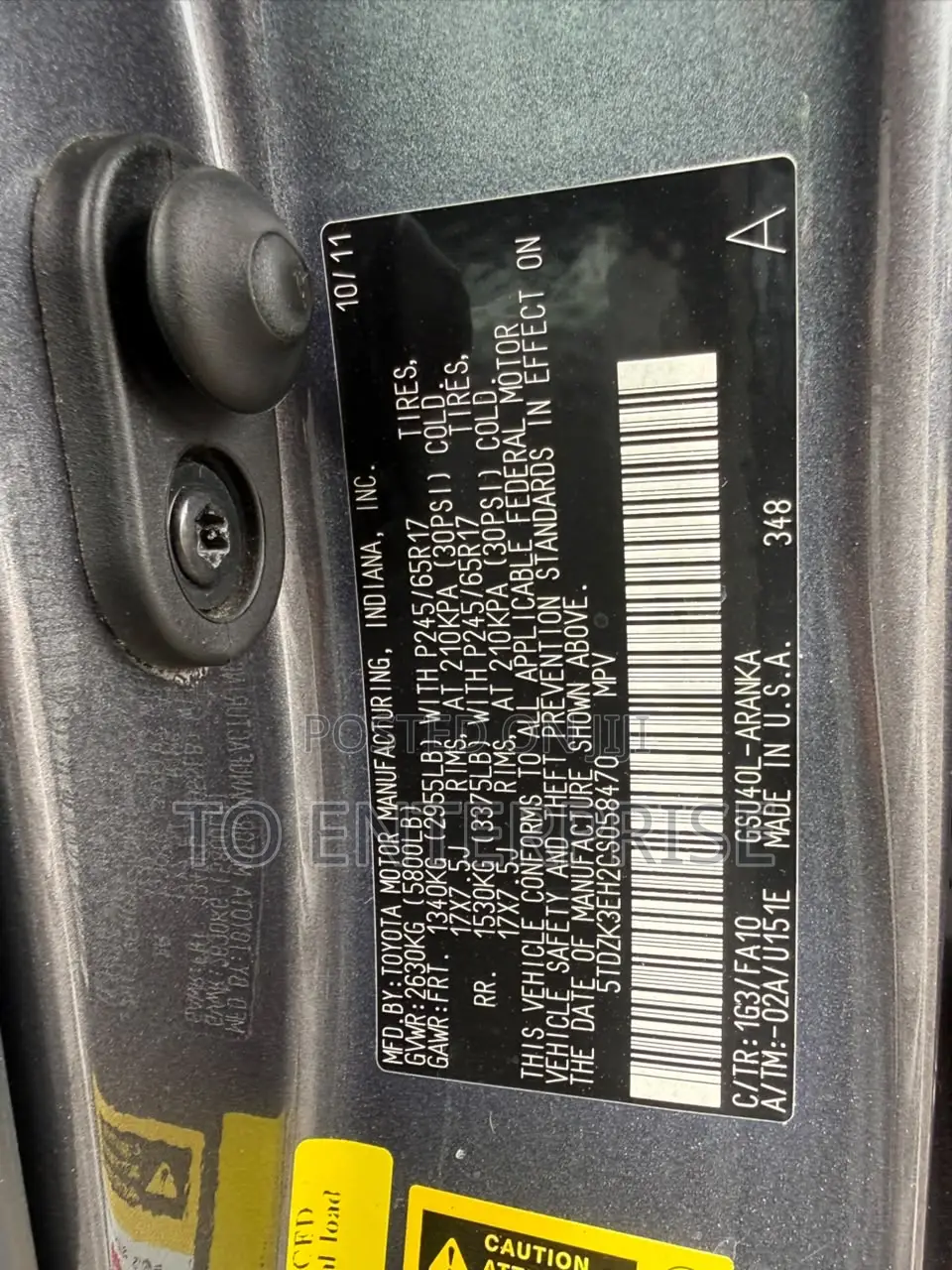 Toyota Highlander 2012 Gray