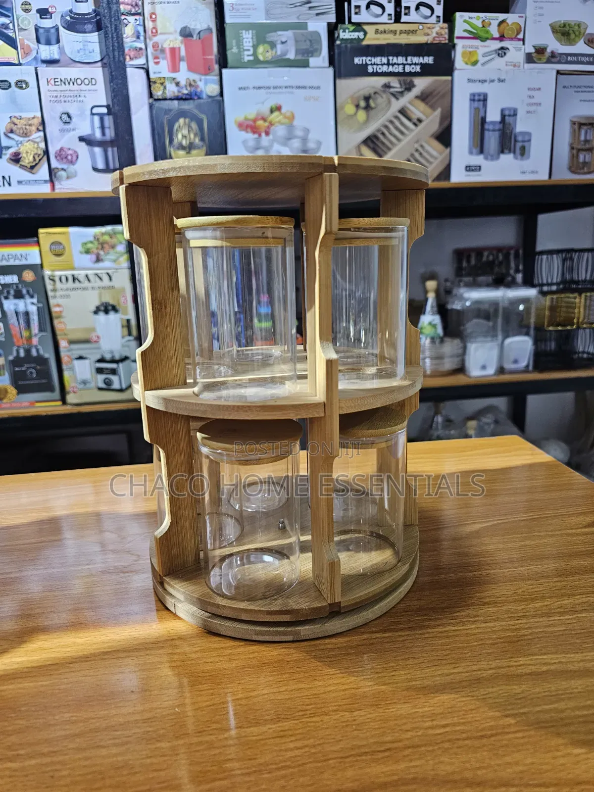 2-Tier 360° Rotating Bamboo Spice Organizer