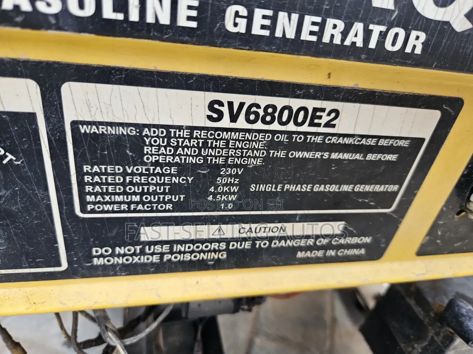 Neatly Used Elepaq Generator Sv6800e2
For Just 
Well Maintained