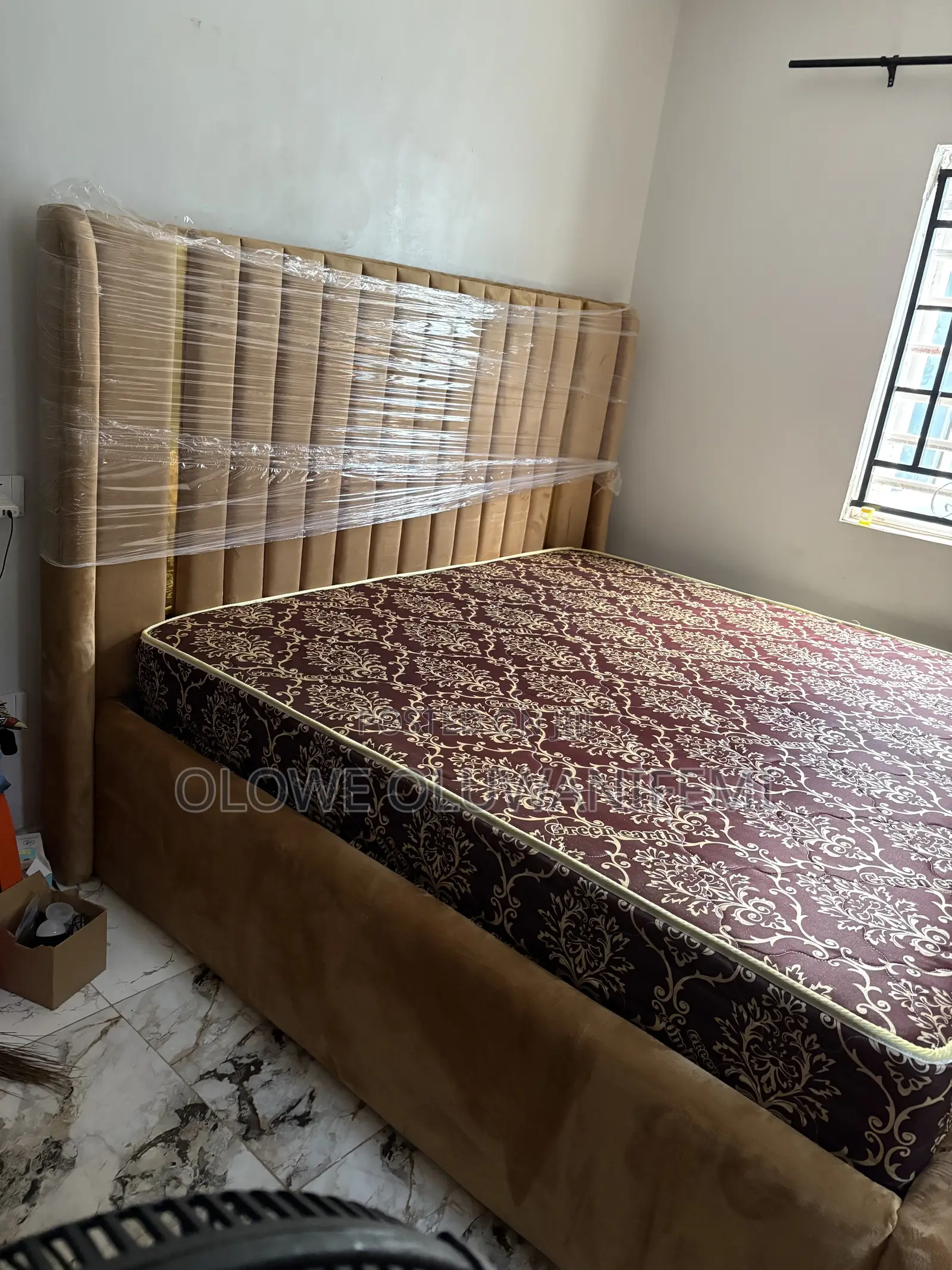 Padded 6by6 Bedframe Golden Color Design