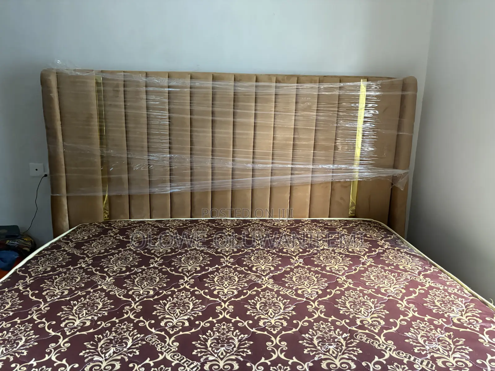 Padded 6by6 Bedframe Golden Color Design