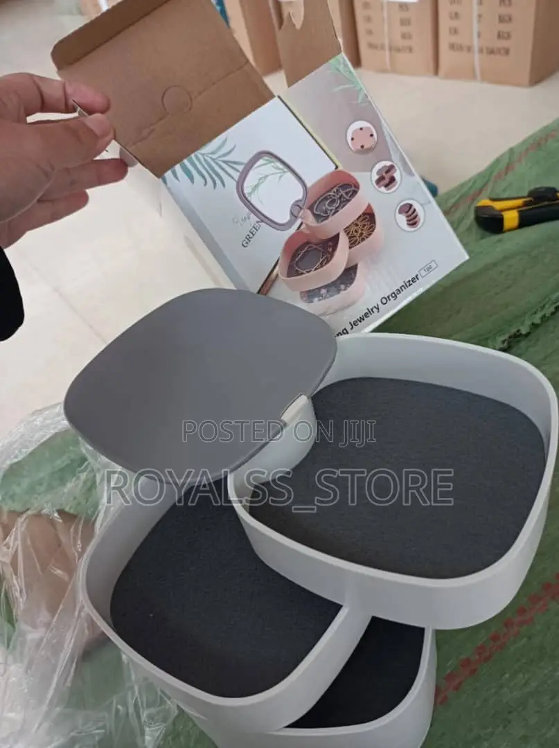 4 Layer Mini Rotating Jewelry Box With Mirror Jewelry Organizer