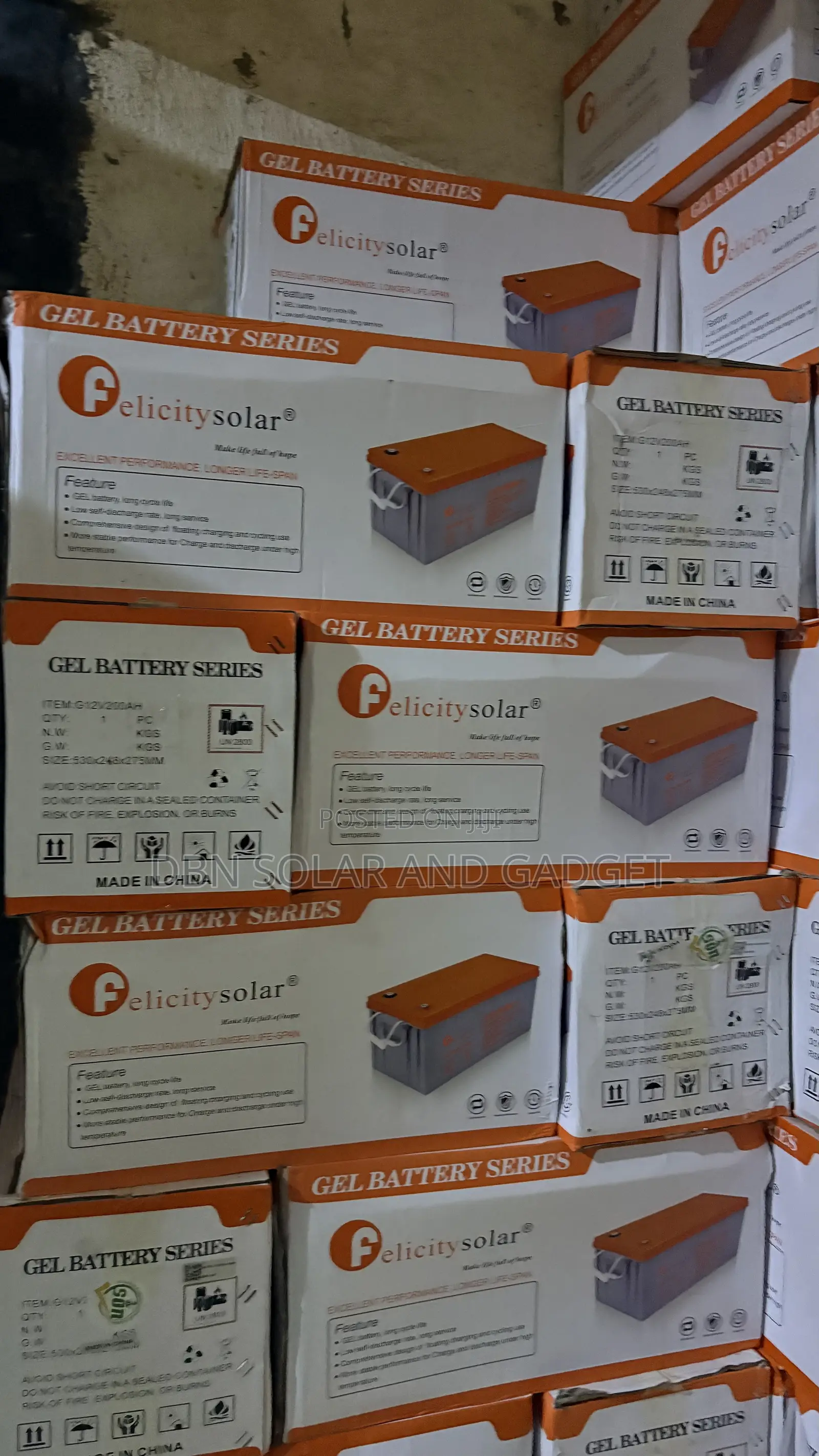 200a 12v Felicity Solar Gel Battery Original Very Good and Reliable