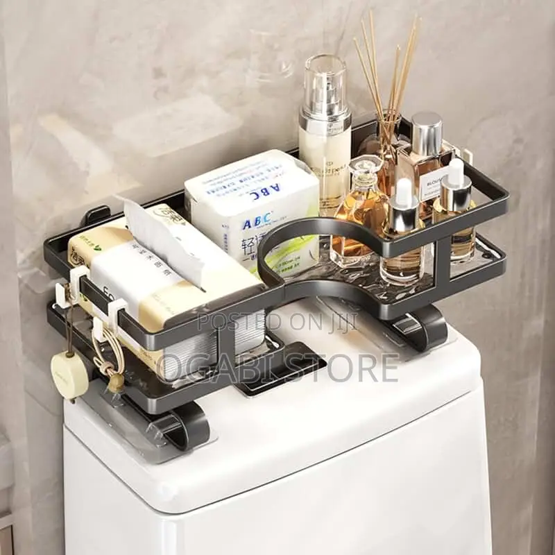 Space-Saving Multi-Purpose Toilet Storage Rack