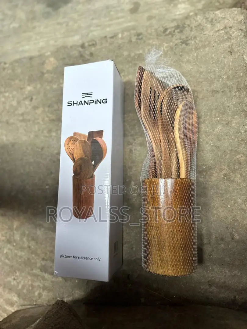 6pcs Natural Wooden Cooking Utensil Set Cooking Spoon Set