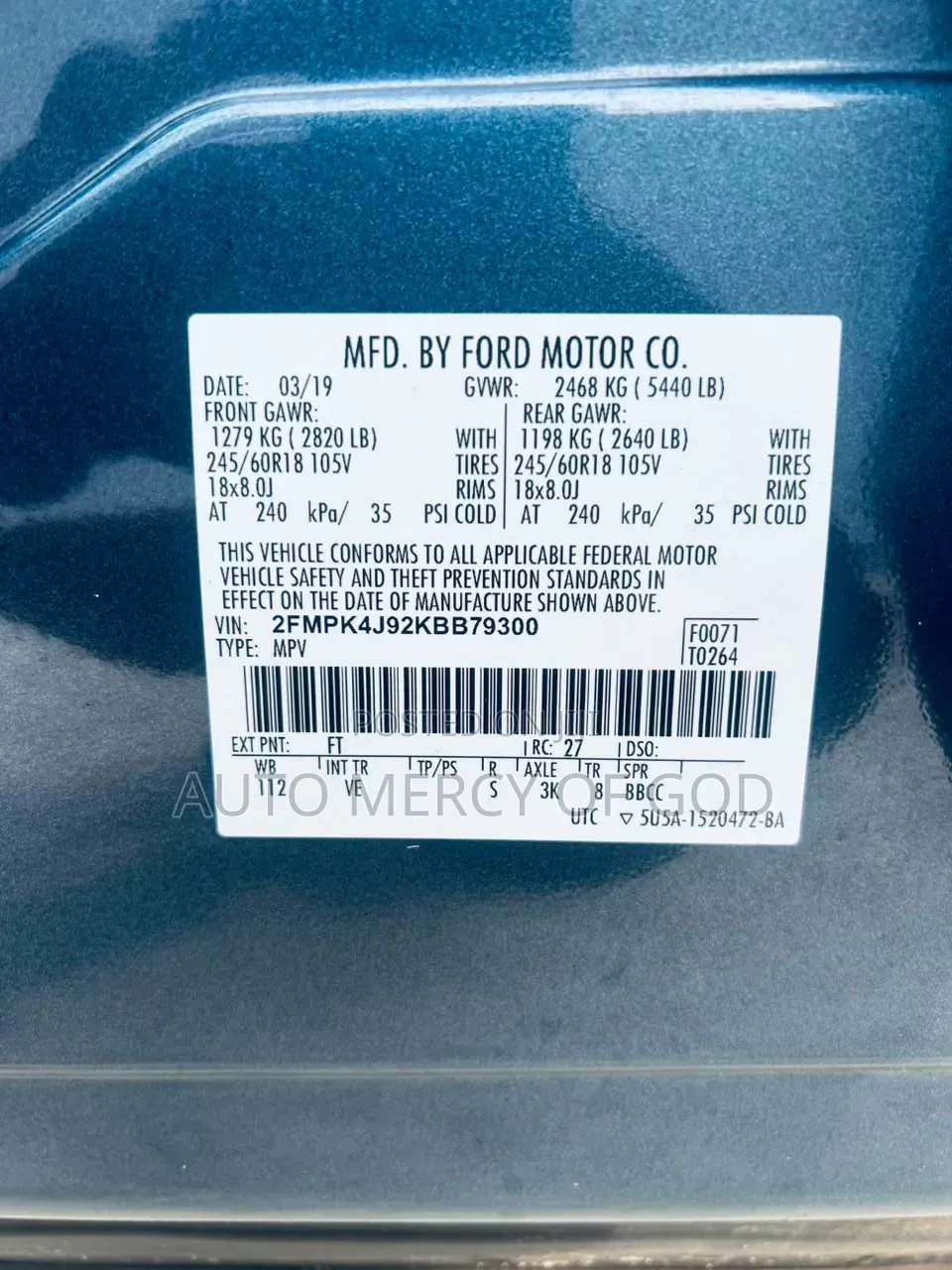 Ford Edge 2019 Blue