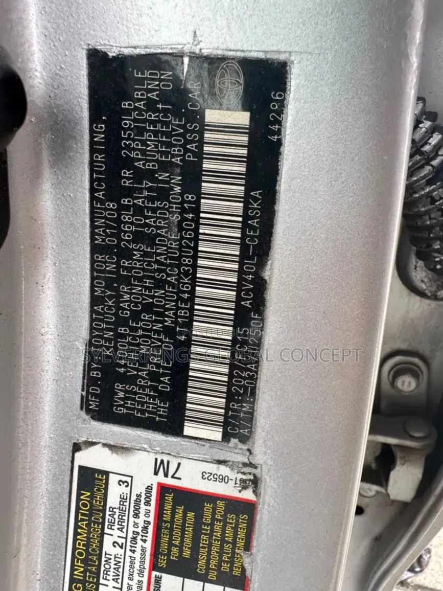 Toyota Camry 2008 Silver